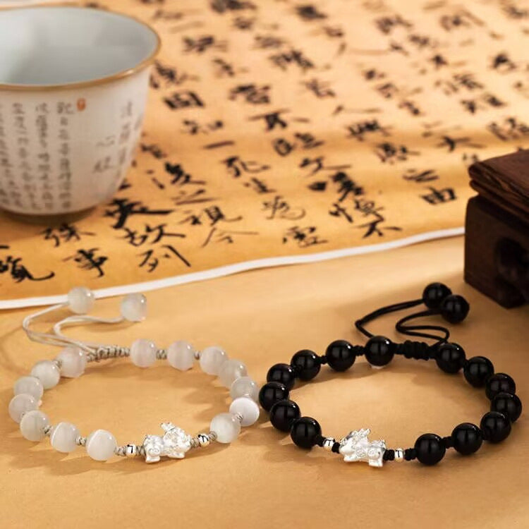 Bracelet Pixiu en argent S925 pour couple, à créer soi-même