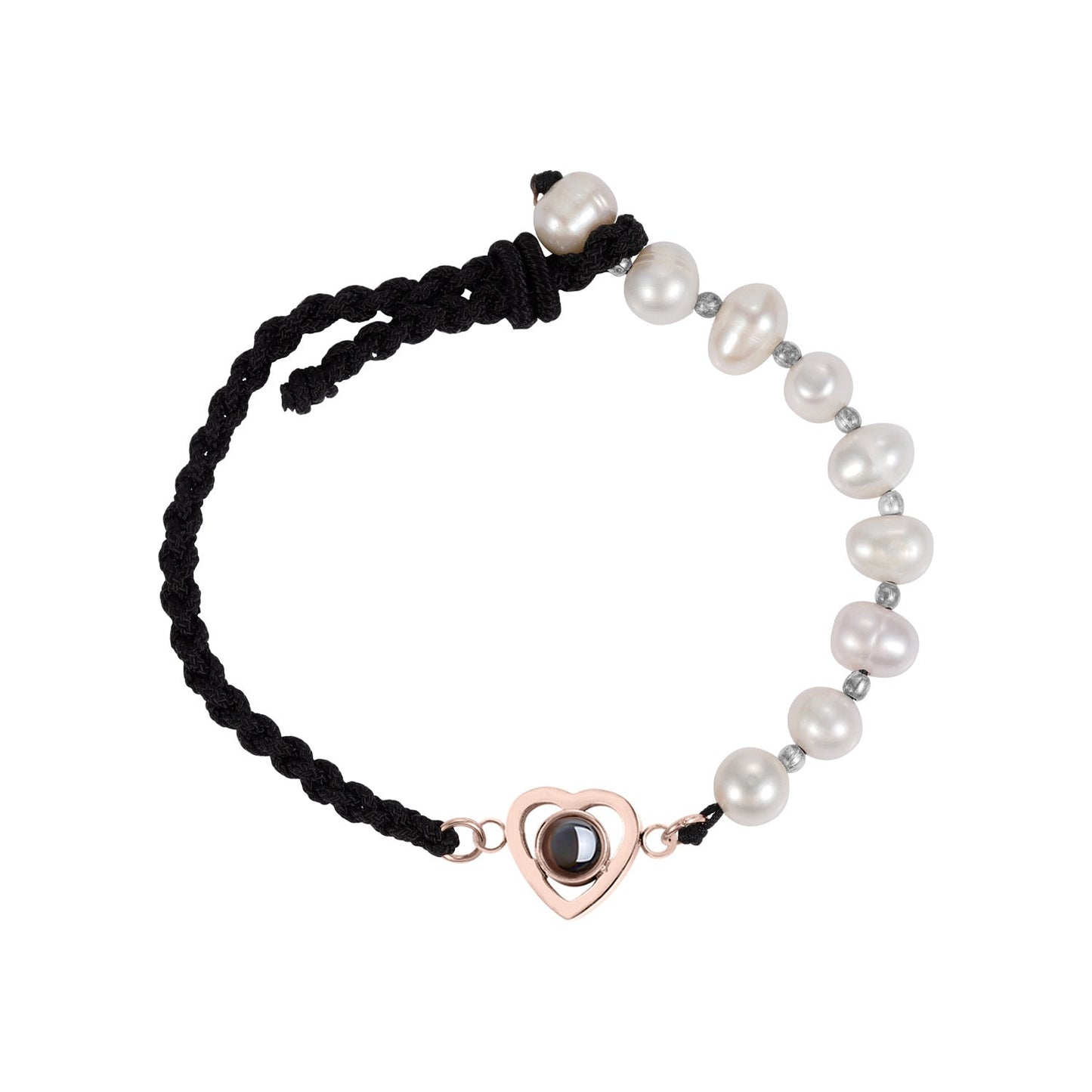 Personalized Pearl Woven Elegant Photo Bracelet