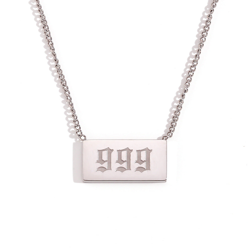 Stainless Steel Angel Number Necklace 111-999 Dainty Necklace for Women