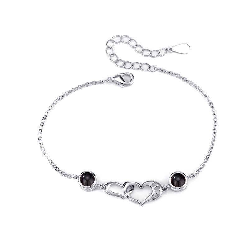 Personalized Heart Double Photo Bracelet