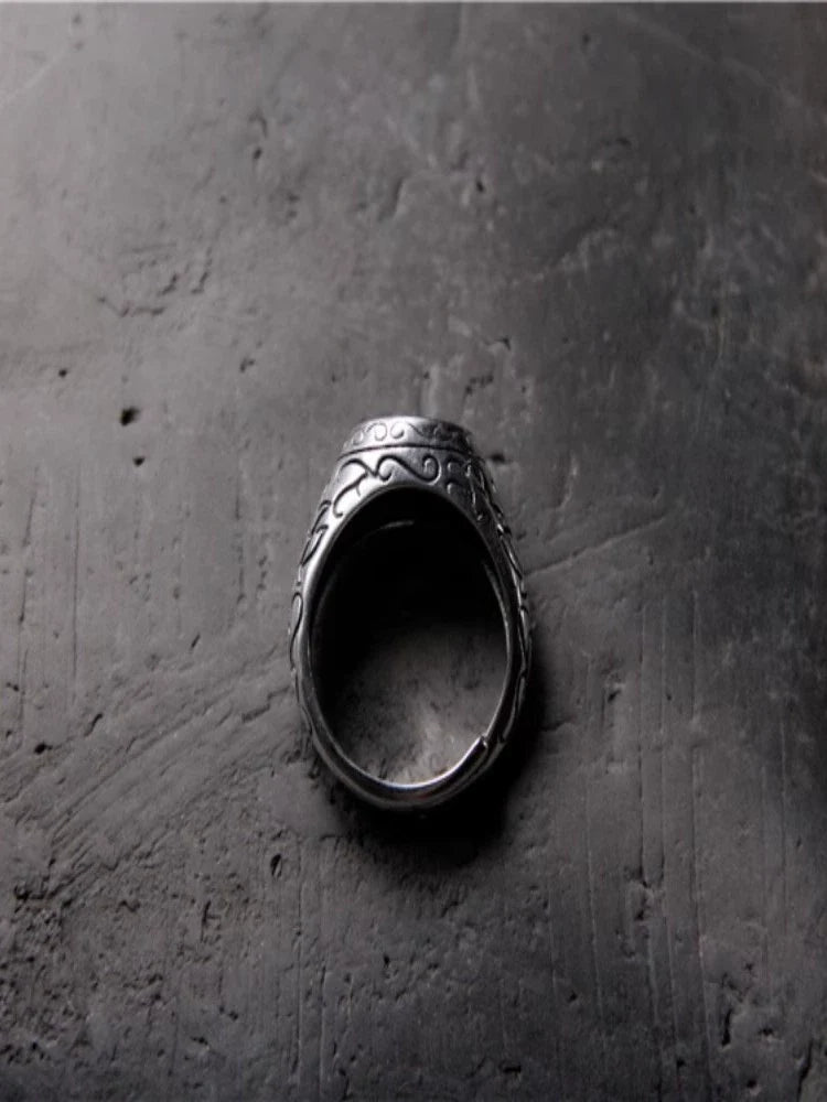 Bague ouverte vintage en argent sterling S925 avec orchidée bergamote