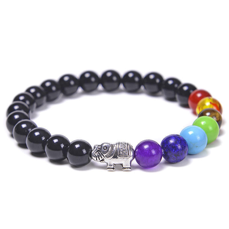 Chakra Energy Bracelet Tiger's Eye Stone Black Obsidian Healing Crystal Bracelet
