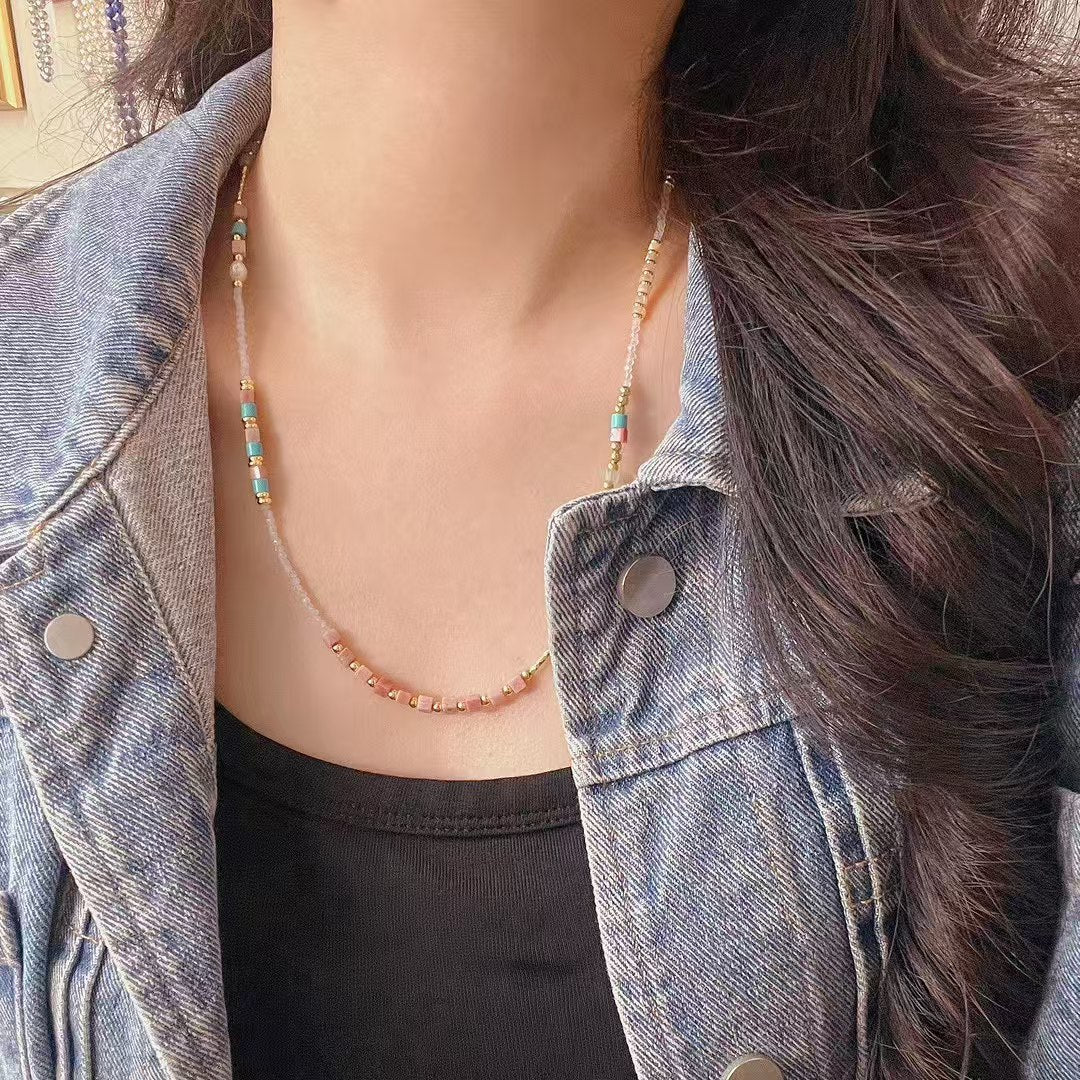 Collier en pierre de lune naturelle pour femme