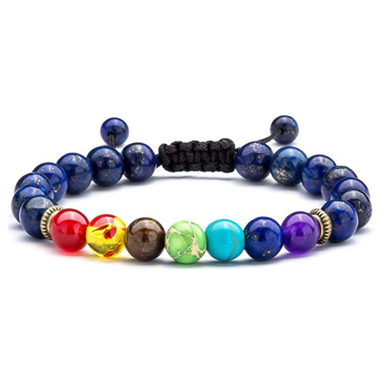 7 Chakra Bracelet Lapis Lazuli Tiger Eye Braided Men Bracelet