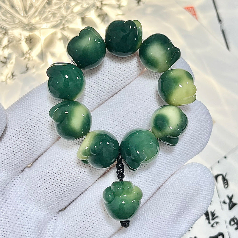 Bracelet Bodhi en forme de patte de chat sculptée, joli pendentif pour sac, porte-clés de voiture, chaîne de téléphone portable