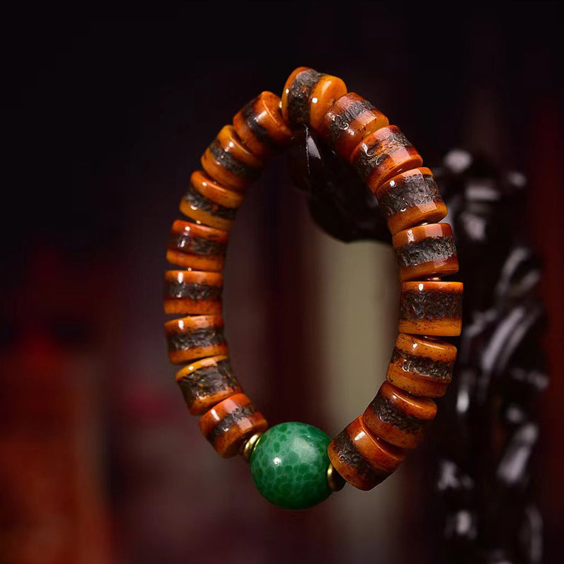 Tibetan Cow Bone Prayer Bead Bracelet – Handcrafted Tibetan-Style Spiritual Beads Bracelet