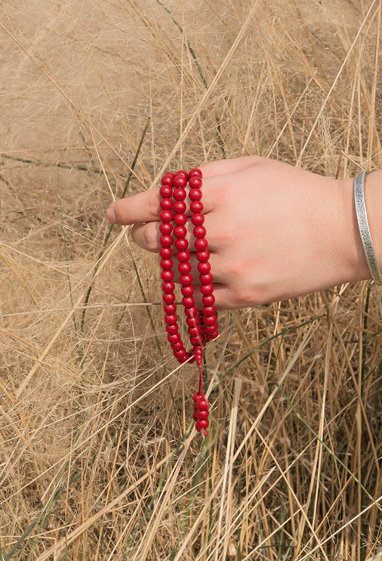 8mm Red Agate Bracelet 108 Bead Mala Prayer Beads