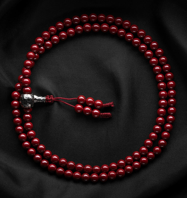 6mm Cinnabar 108 Bead Mala High-Quality Prayer Beads