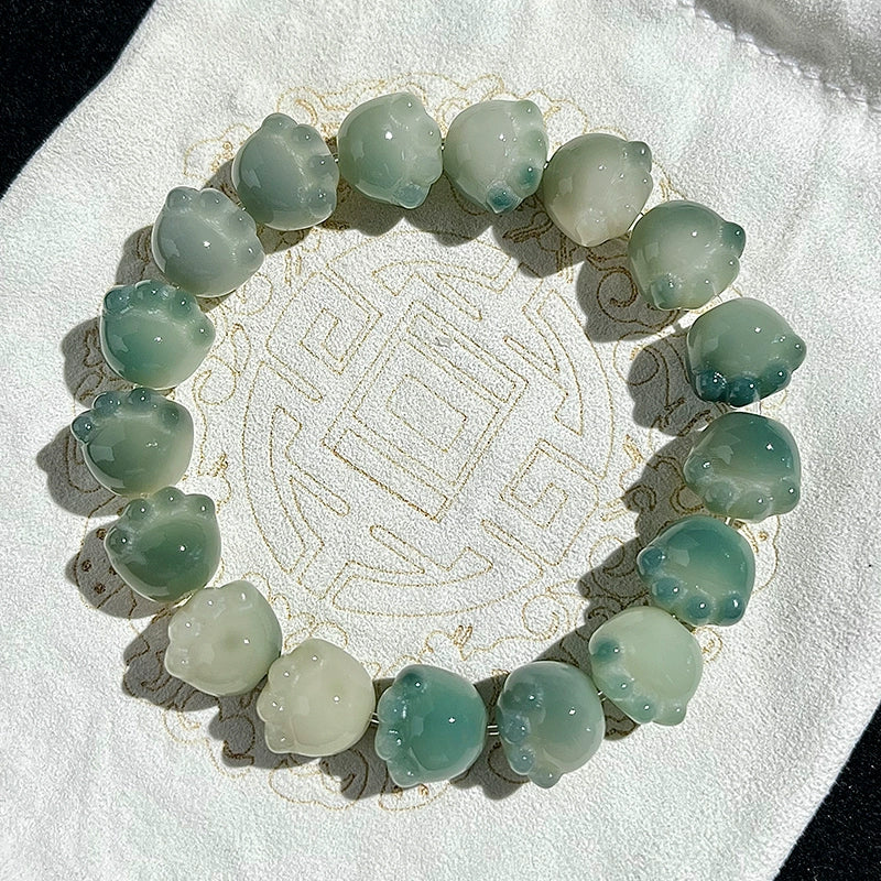 New Cute Color Series Cat Paw Bodhi Bracelet, Multiple Colors Available, 12-13mm