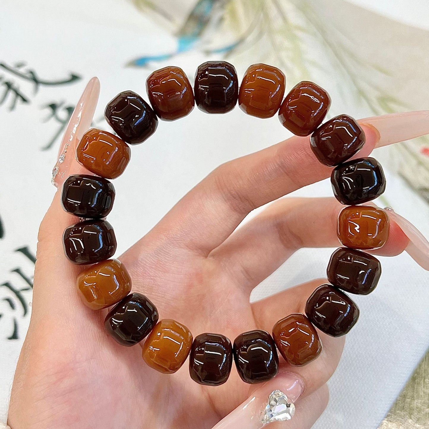 New Bodhi Bracelet with Burger-Shaped Beads (Multiple Colors Available)