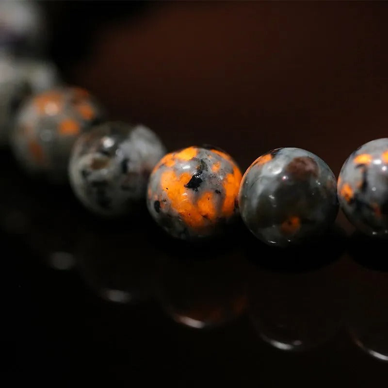 Flame Stone Energy Bracelet Single Circle Round Bead Bracelet