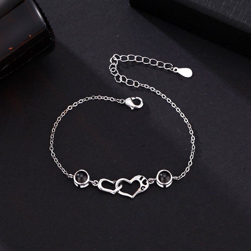 Personalized Heart Double Photo Bracelet