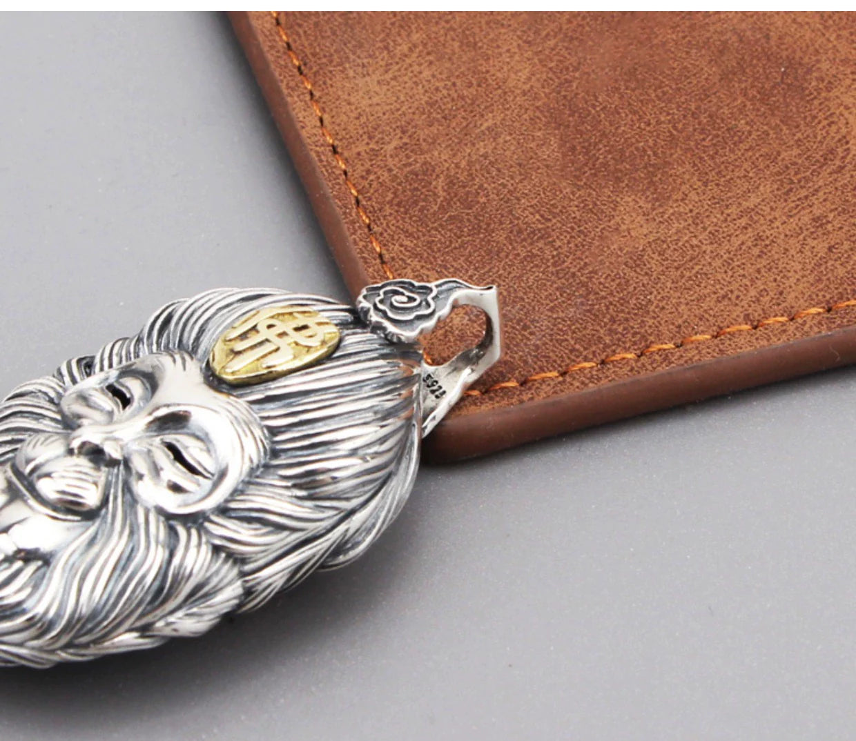 S925 Sterling Silver Sun Wukong Double-Sided Necklace - Buddha and Demon Pendant for Men