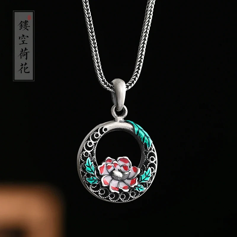 Pendentif boucle de sécurité en argent pur