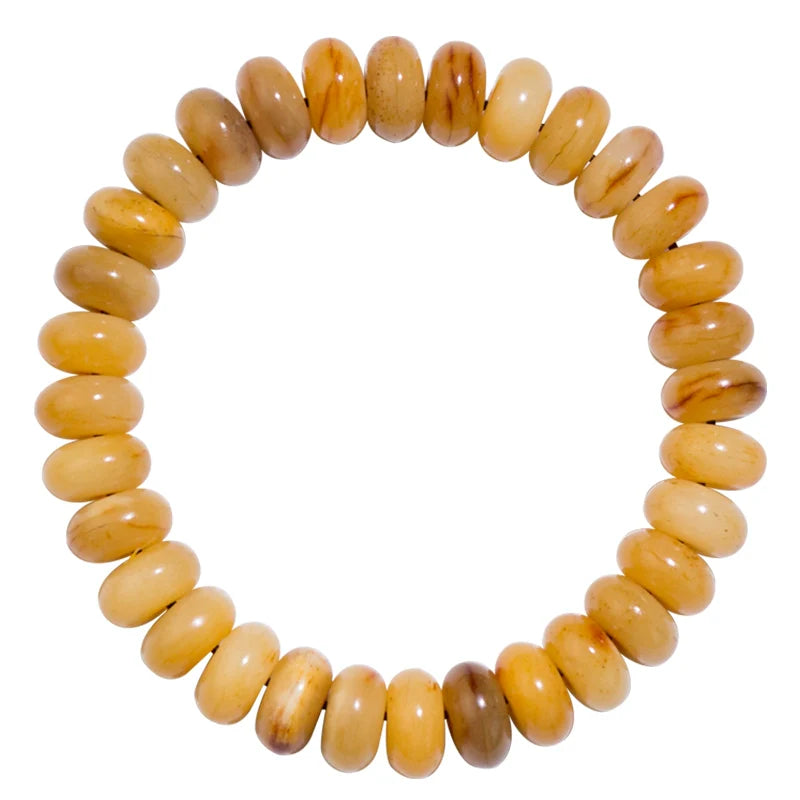 Bracelet tibétain traditionnel en os de chameau ancien 12 x 6 mm