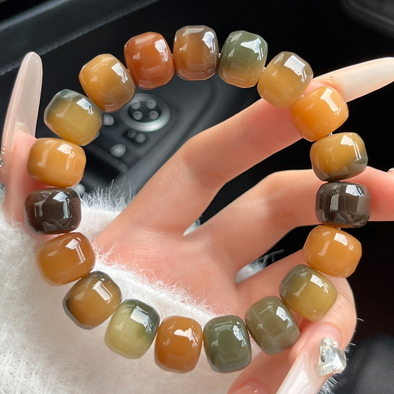 New Bodhi Bracelet with Burger-Shaped Beads (Multiple Colors Available)