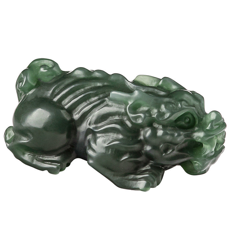Pendentif Pi Xiu en jade naturel Hetian – Prospérité et protection