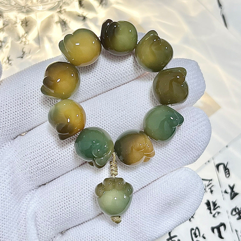 Bracelet Bodhi en forme de patte de chat sculptée, joli pendentif pour sac, porte-clés de voiture, chaîne de téléphone portable