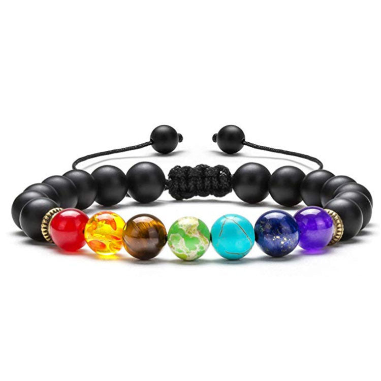 7 Chakra Bracelet Lapis Lazuli Tiger Eye Braided Men Bracelet