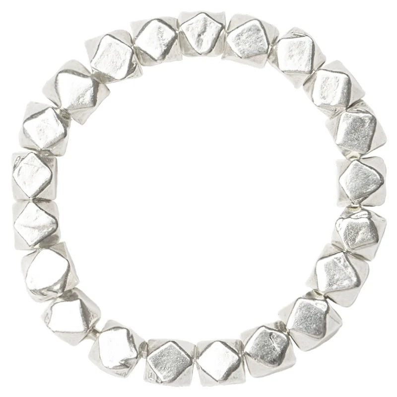 Bague en argent sterling ultra-fine avec perles de 3 mm