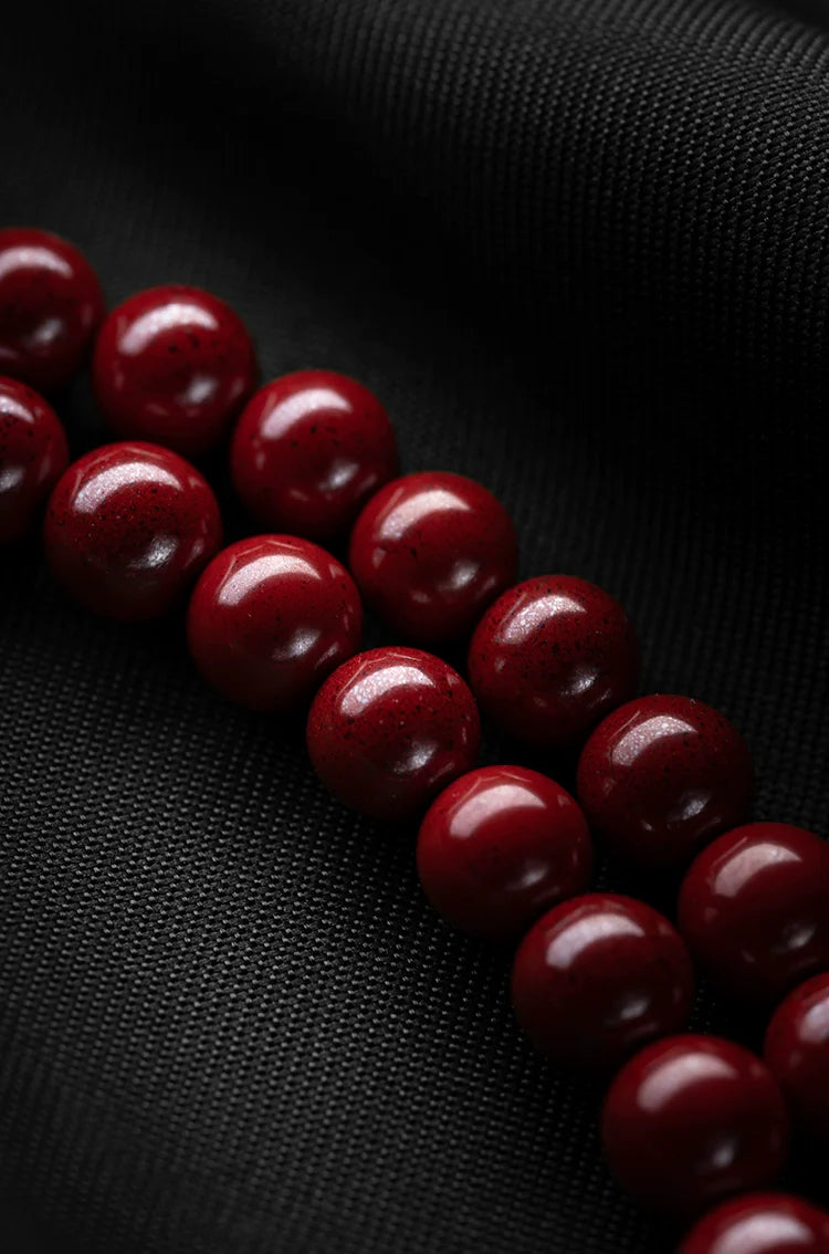 6mm Cinnabar 108 Bead Mala High-Quality Prayer Beads