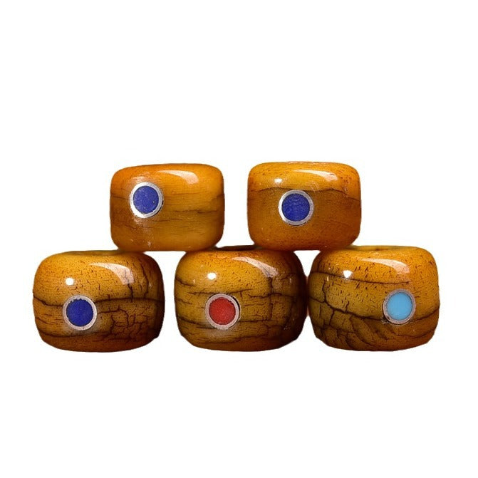 Tibetan Old Material Duobao Inlaid Yak Bone Loose Beads DIY Buddha Bead Jewelry