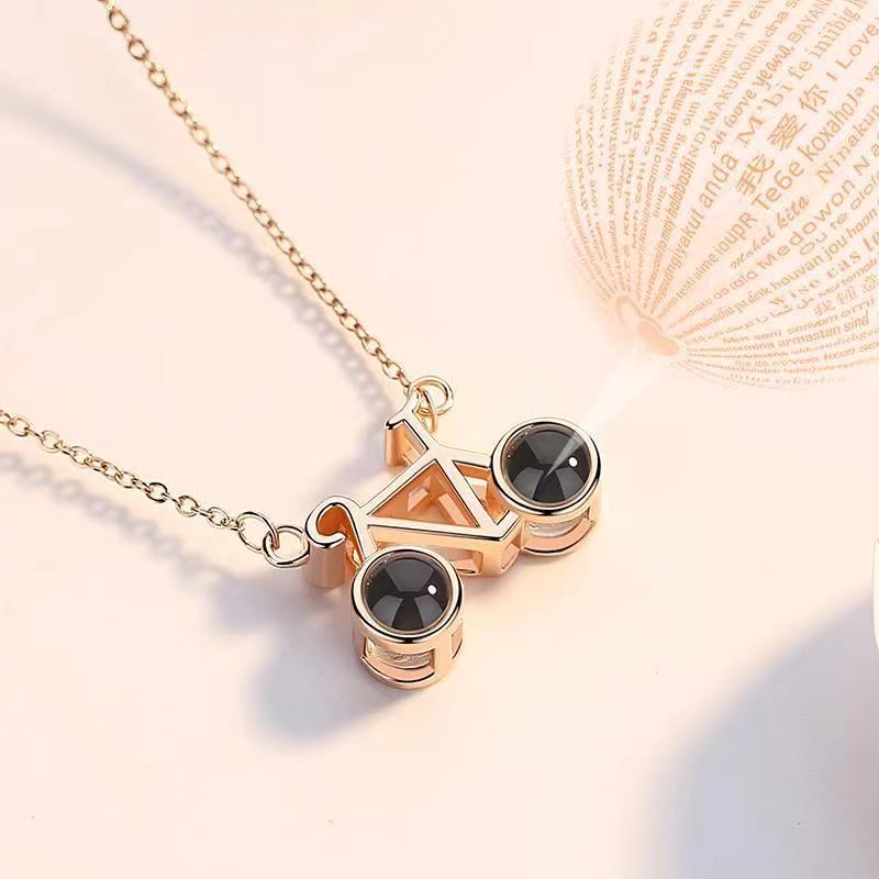 Bicycle Double Photo Necklace