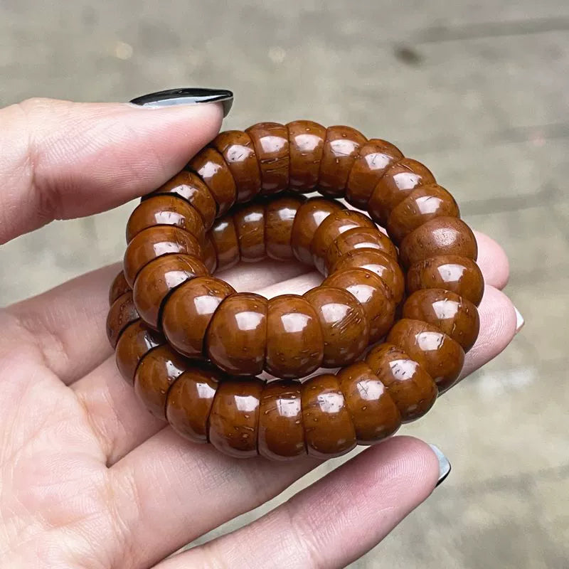 Bracelet de rat en or violet naturel, perles en bois, bracelet Bodhi intestin pour la chance