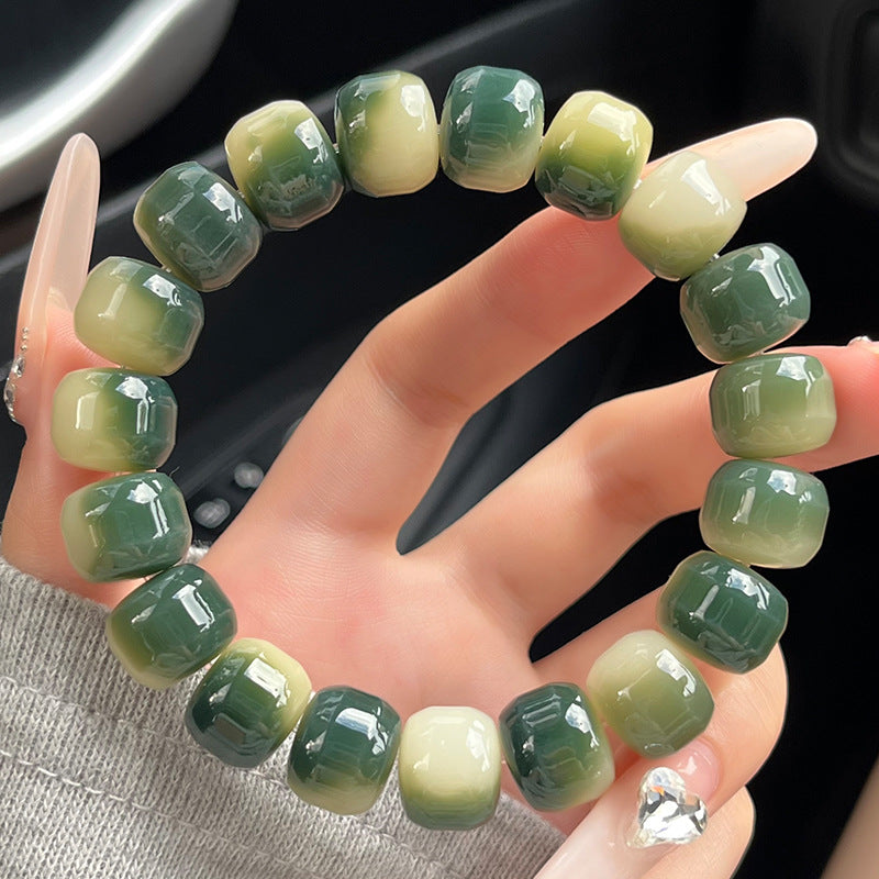 New Bodhi Bracelet with Burger-Shaped Beads (Multiple Colors Available)