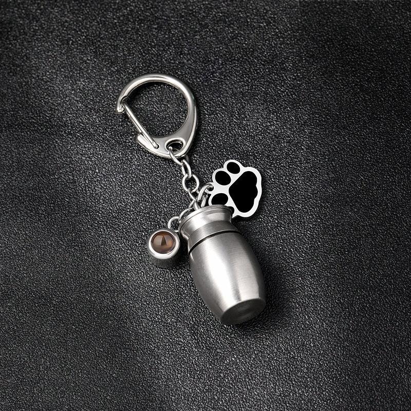 Porte-clés pendentif commémoratif avec boucle de homard pour cendres d'animaux de compagnie