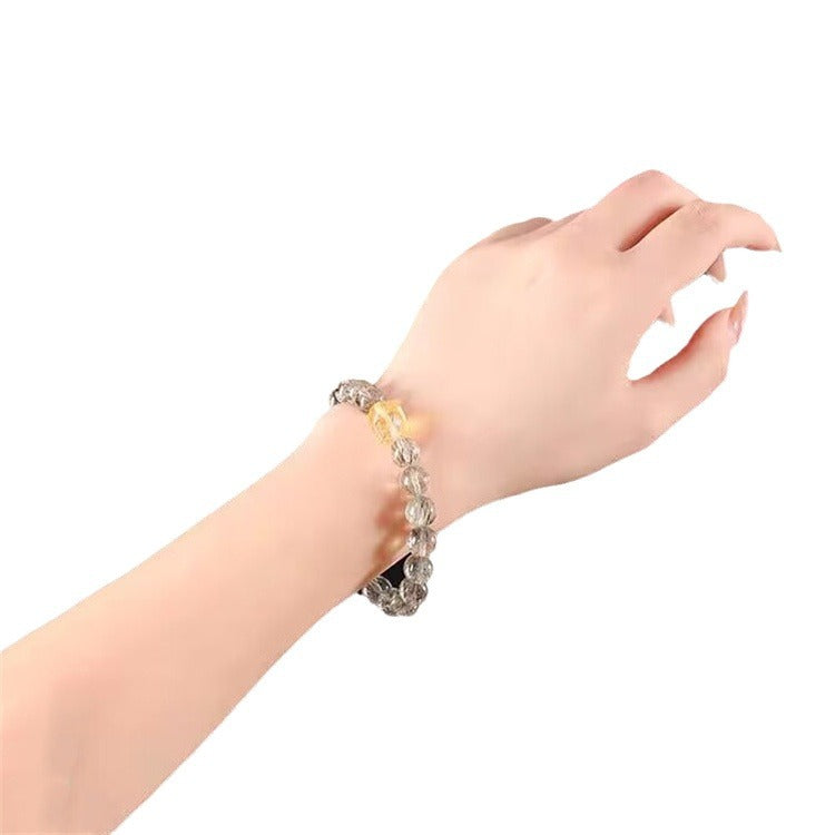 Bracelet en cristal de quartz rutile vert naturel avec Pixiu