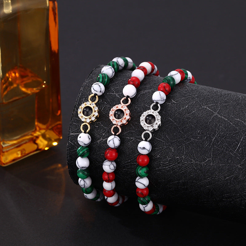 Bracelet personnalisé avec pendentif tournesol et perles colorées, cadeau spécial de Noël