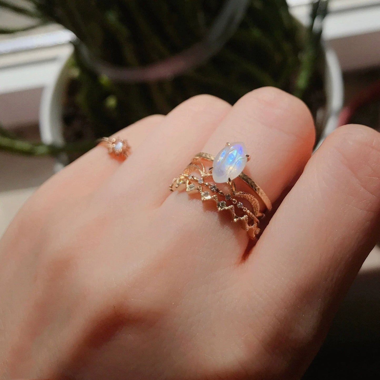 The Celestial Harmony Moonstone Ring