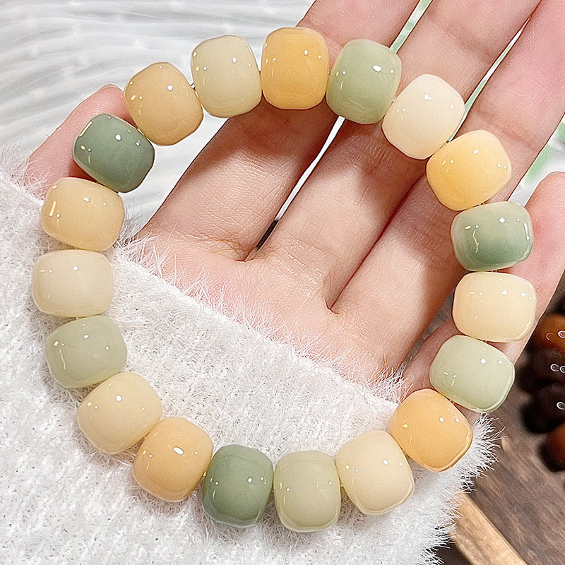 New Bodhi Bracelet with Burger-Shaped Beads (Multiple Colors Available)