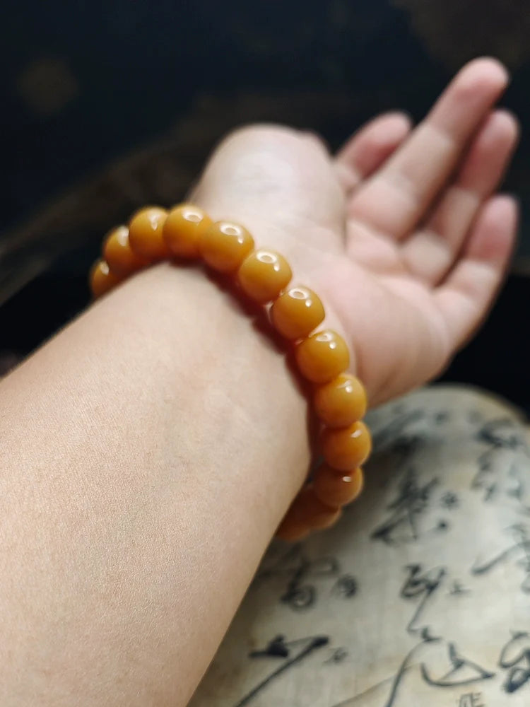Natürliche Bodhi-Wurzel-Armbänder Perlenarmband für den Frieden