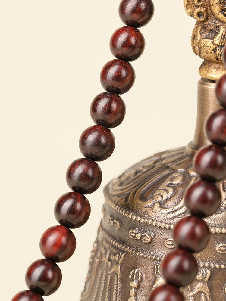 8mm African Small Leaf Red Sandalwood 108 Bead Mala