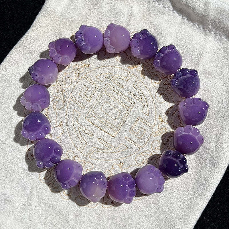 New Cute Color Series Cat Paw Bodhi Bracelet, Multiple Colors Available, 12-13mm
