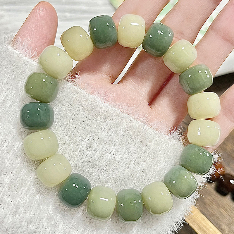 New Bodhi Bracelet with Burger-Shaped Beads (Multiple Colors Available)