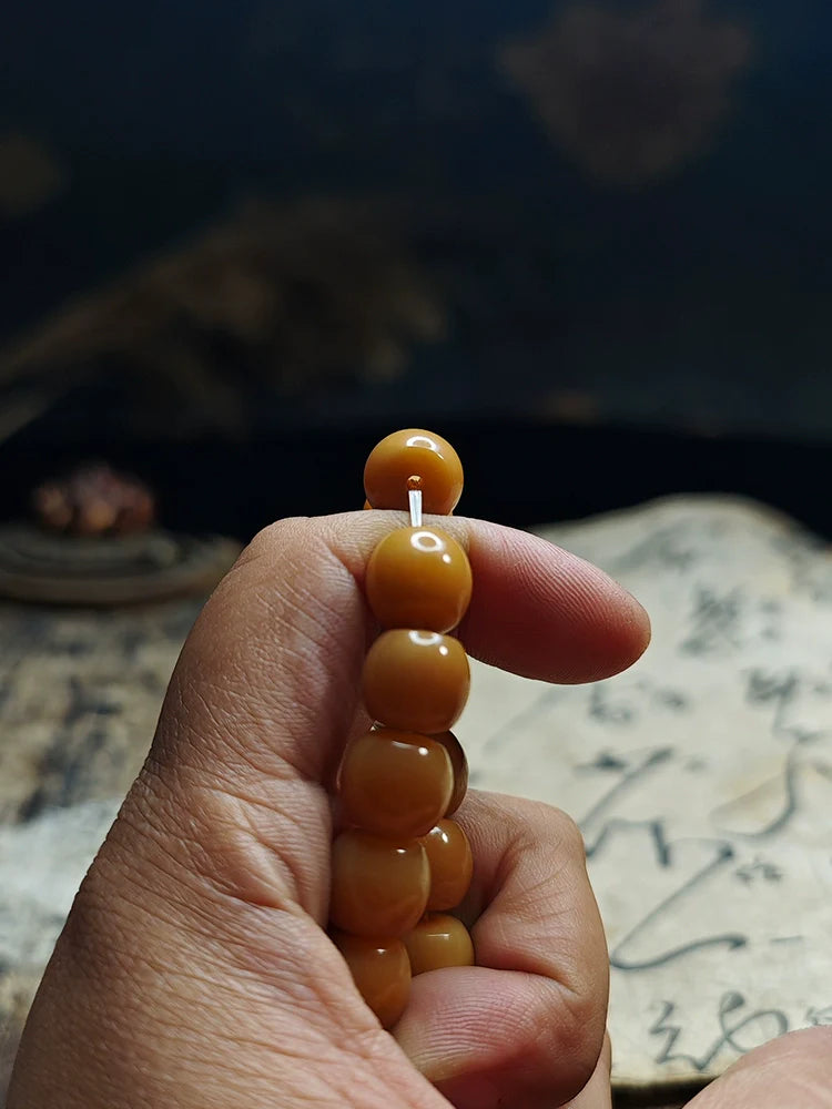 Natural Bodhi Root Bracelets Beaded Bracelet for Peace