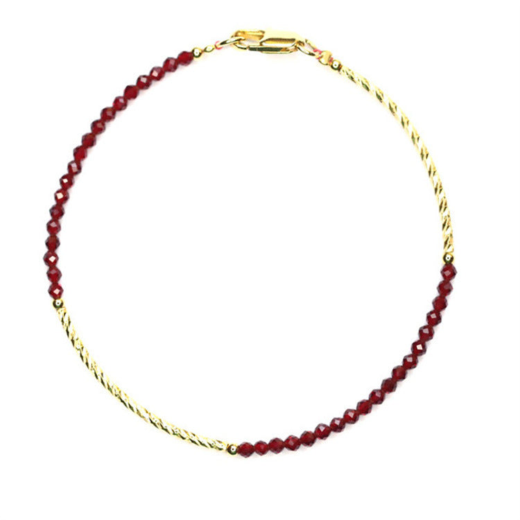 Faceted Red Spinel Bracelet 14K Gold-wrapped Accessories Fine Jewelry Simple and Light Luxury