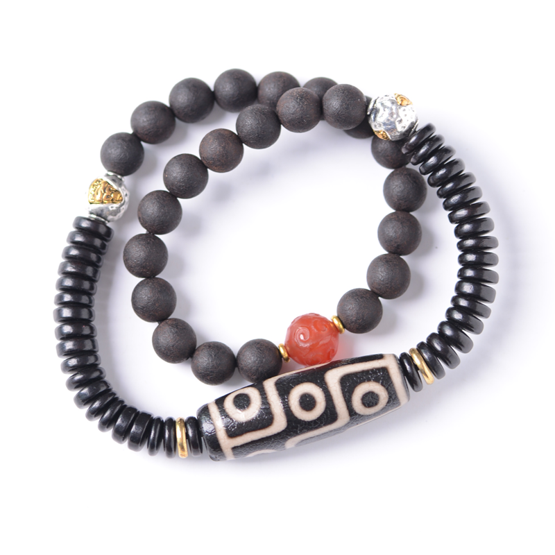 Black Sandalwood Tibetan Dzi Beads bracelet