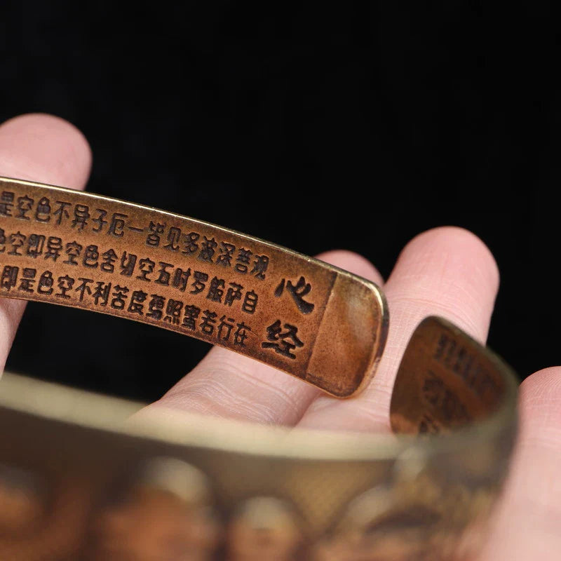 Tibetan Copper Bracelet Six-Syllable Mantra Vajra Pestle Bangle