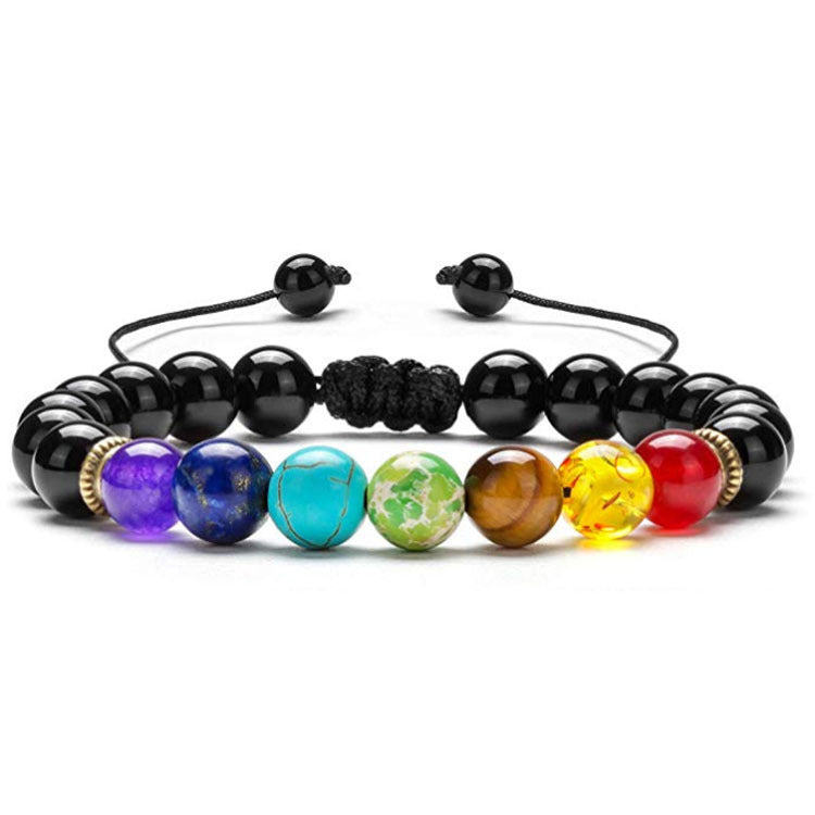 7 Chakra Bracelet Lapis Lazuli Tiger Eye Braided Men Bracelet