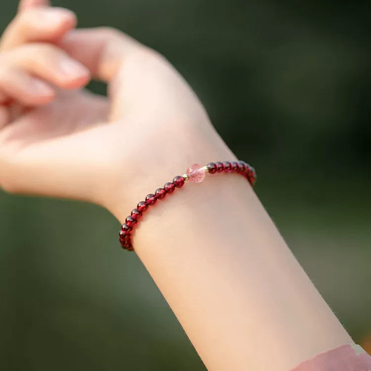 Natural Garnet Lucky Charm Healing Bracelet (Limited Edition)