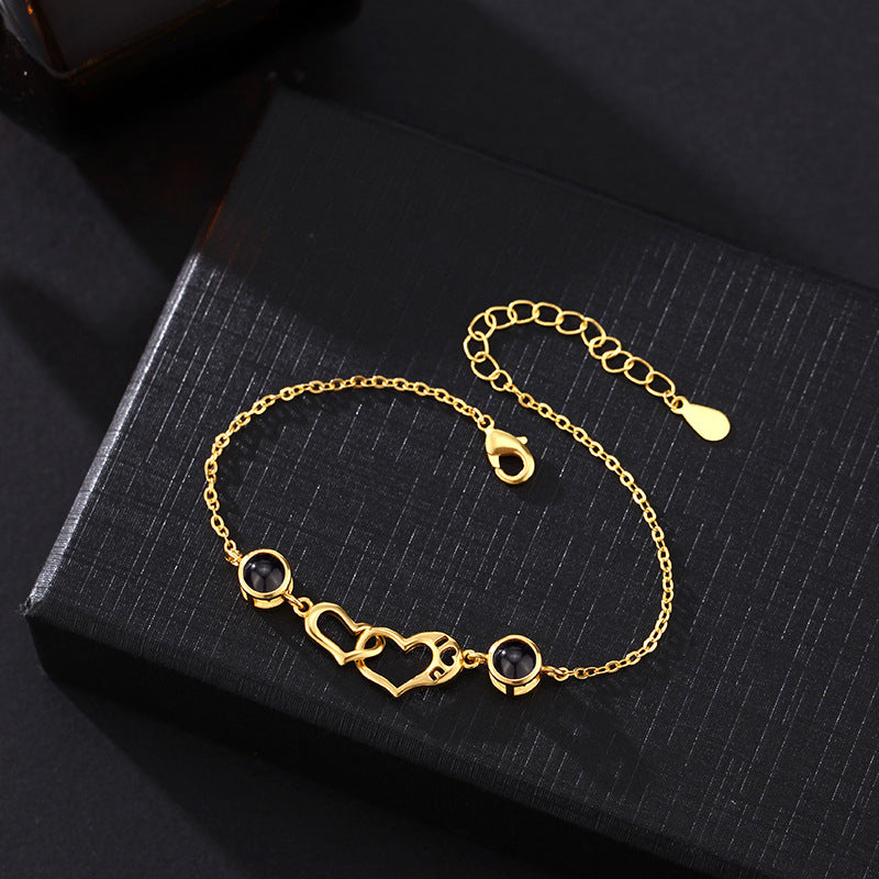 Personalized Heart Double Photo Bracelet
