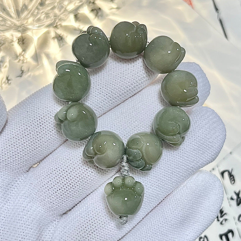 Bracelet Bodhi en forme de patte de chat sculptée, joli pendentif pour sac, porte-clés de voiture, chaîne de téléphone portable