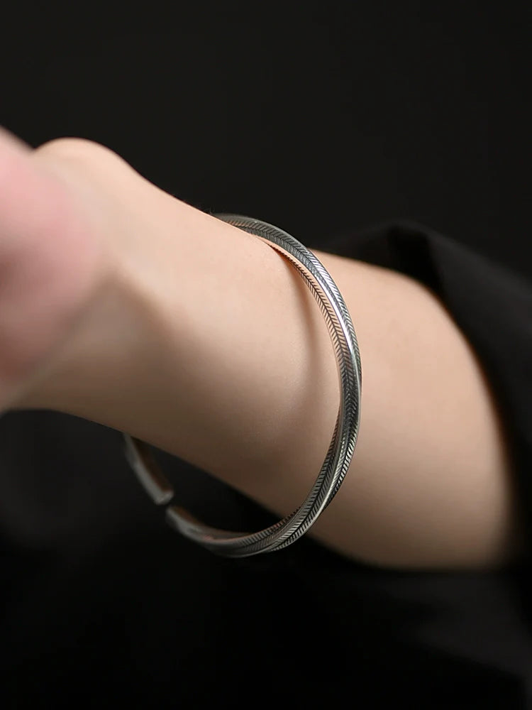 Pure Silver Mobius Loop Bracelet