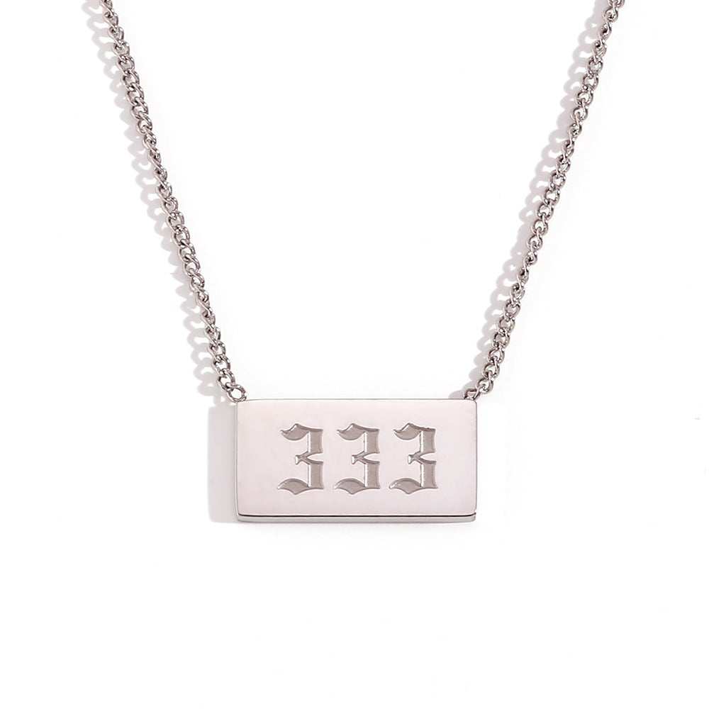 Stainless Steel Angel Number Necklace 111-999 Dainty Necklace for Women