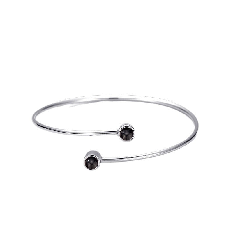 Personalized Double Photo Projection Bangle Bracelet