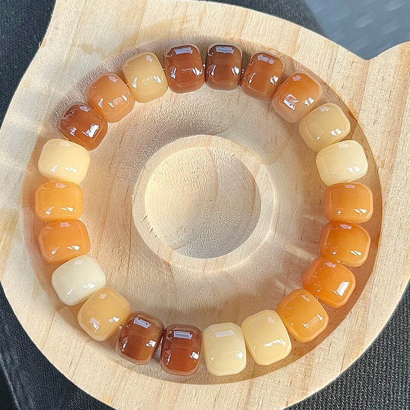 New Bodhi Bracelet with Burger-Shaped Beads (Multiple Colors Available)